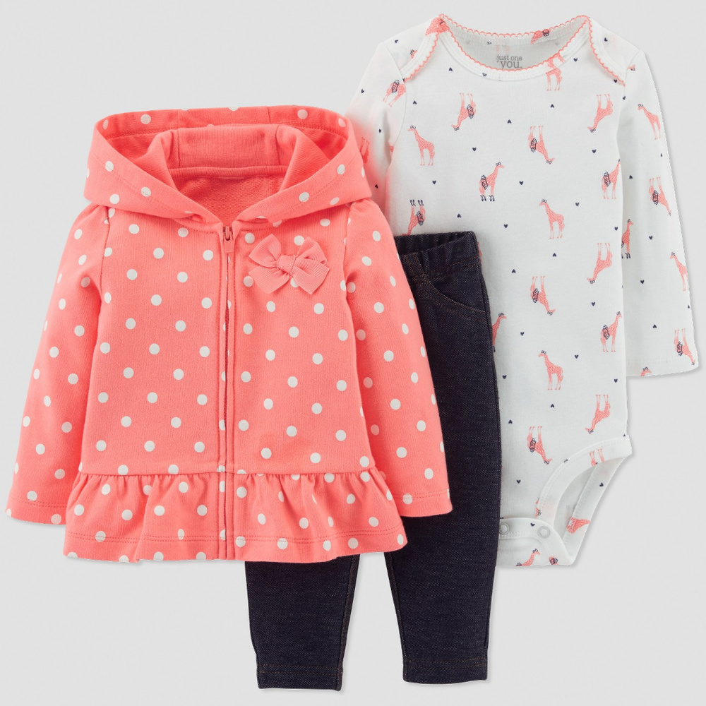Carter’s 12 Months Baby Girl Fleece Cardigan Pant Set Pink Outfit NWT